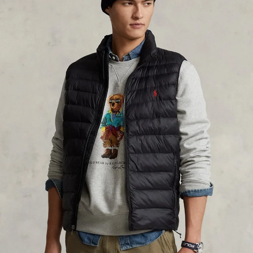NWT‎ POLO RALPH LAUREN MEN'S PACKABLE DOWN VEST BLACK